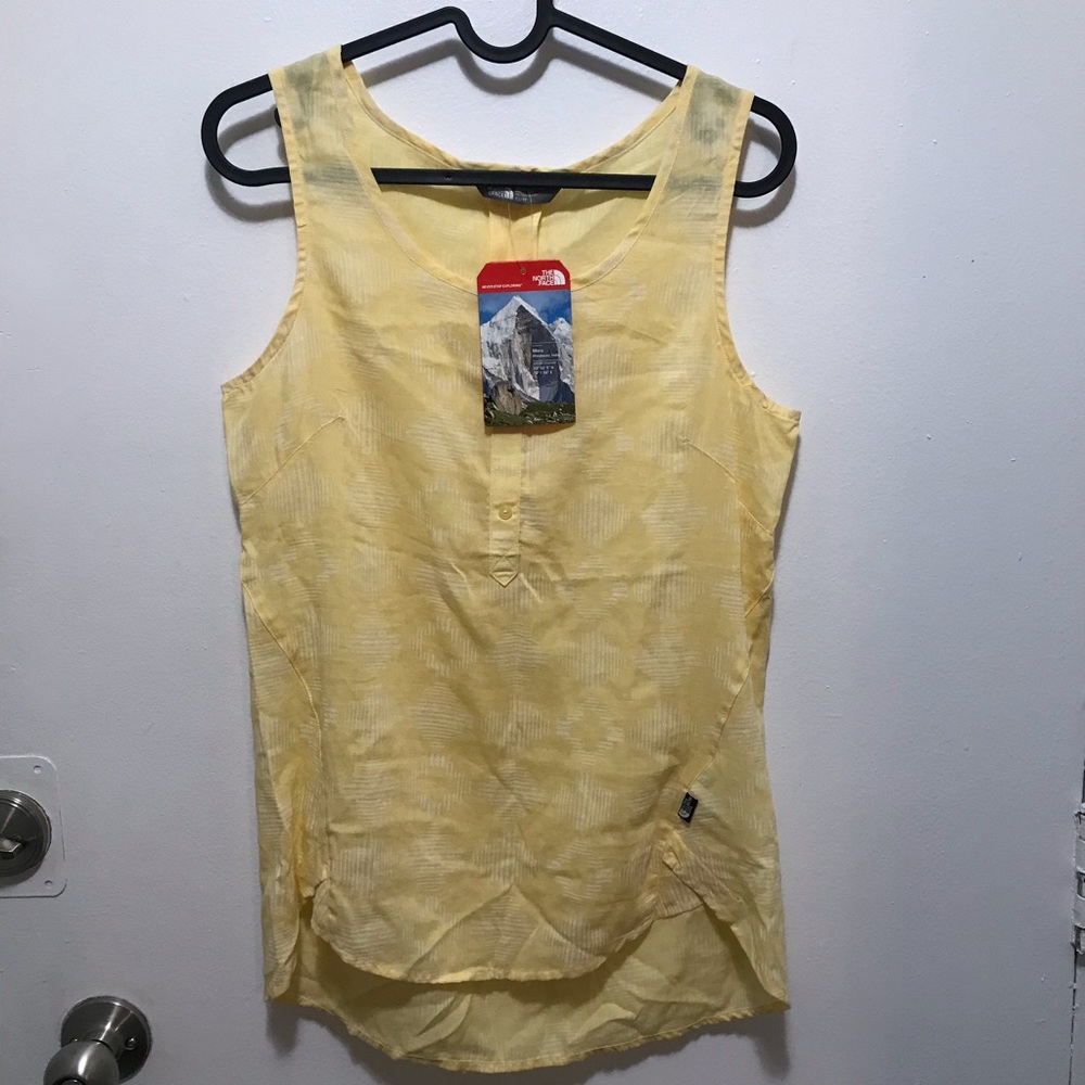 The North Face yellow touring tank top lightweight size XS
